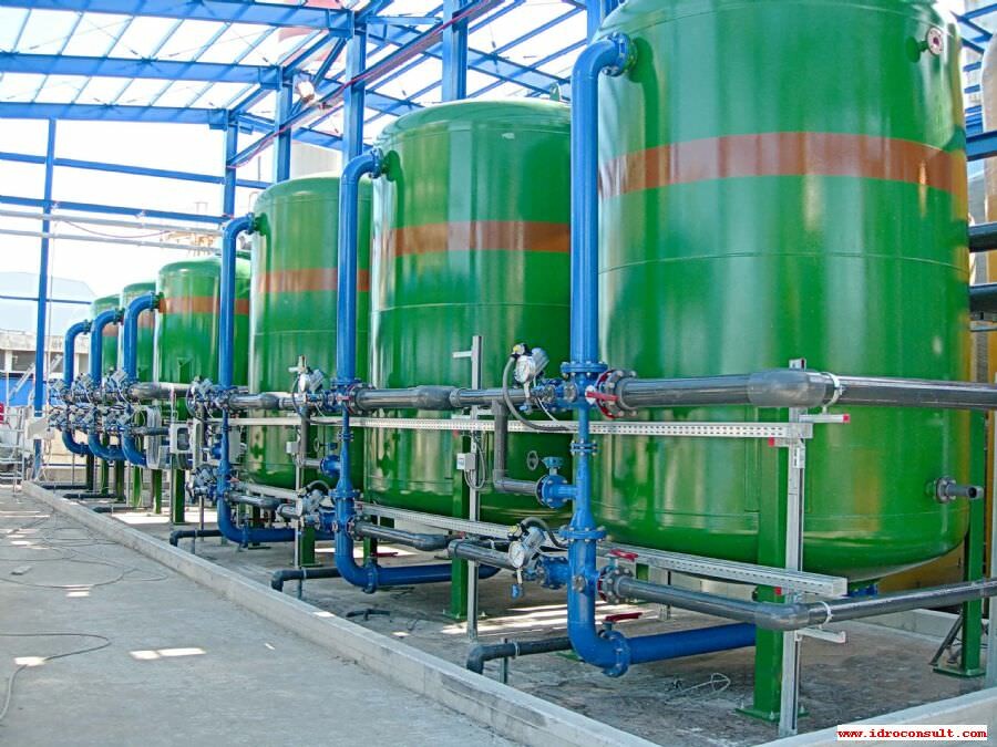 Filtrazione quarzo-carbone acqua a 120 m3/ora