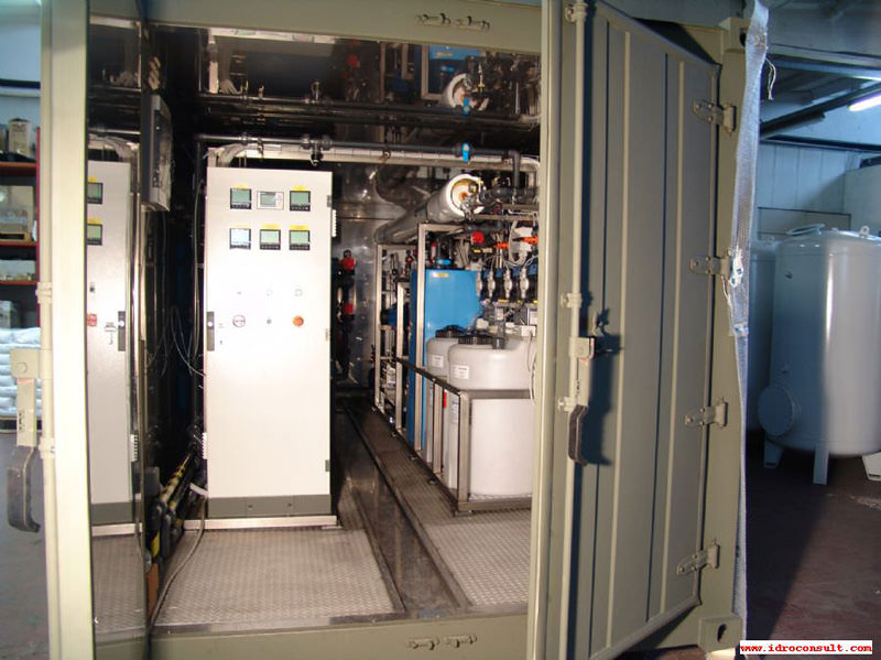 Internal view military water treat. unit