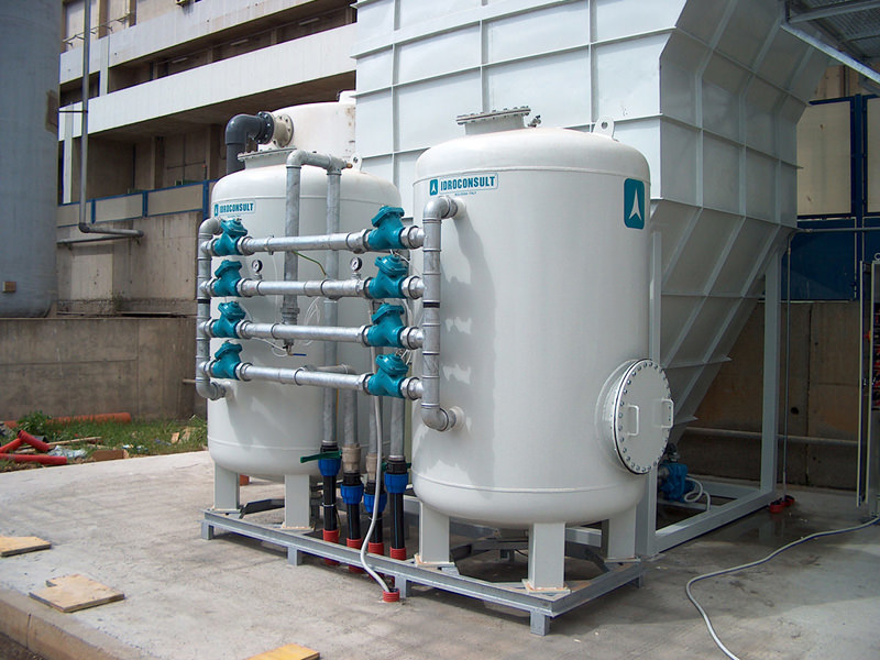 Water filtration system working at 20 m3/hour
